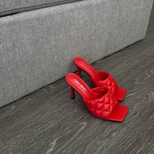 Red Quilted Mules from Public Desire, US 7 UK 5